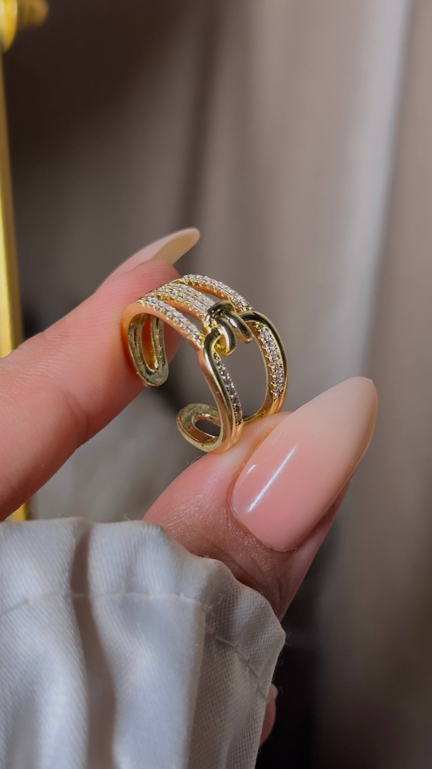 خاتم جولد بليتد شيك اوى kM7 🥰🥰 فرى سايز 🥰🥰