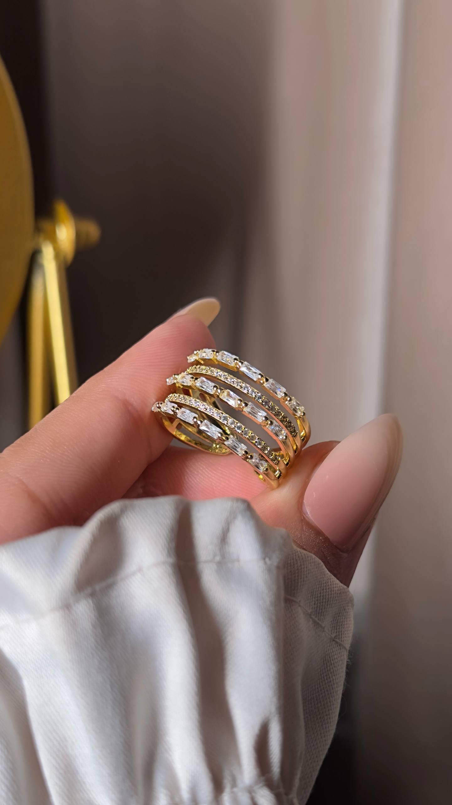خاتم جولد بليتد شيك اوى 🥰🥰 فرى سايز 🥰🥰