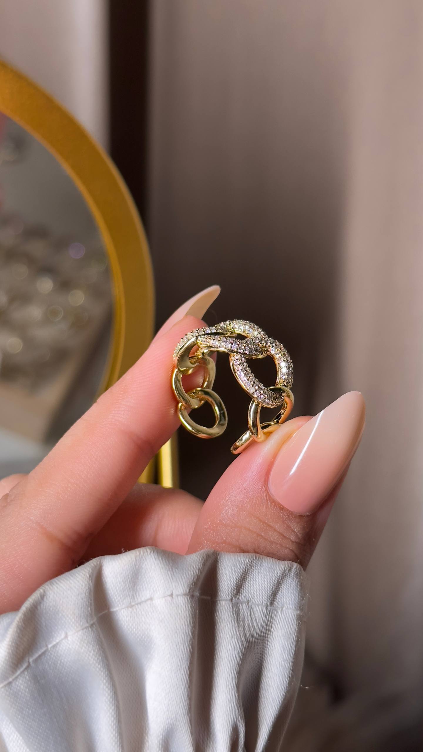 خاتم جولد بليتد شيك اوى 🥰🥰 فرى سايز 🥰🥰