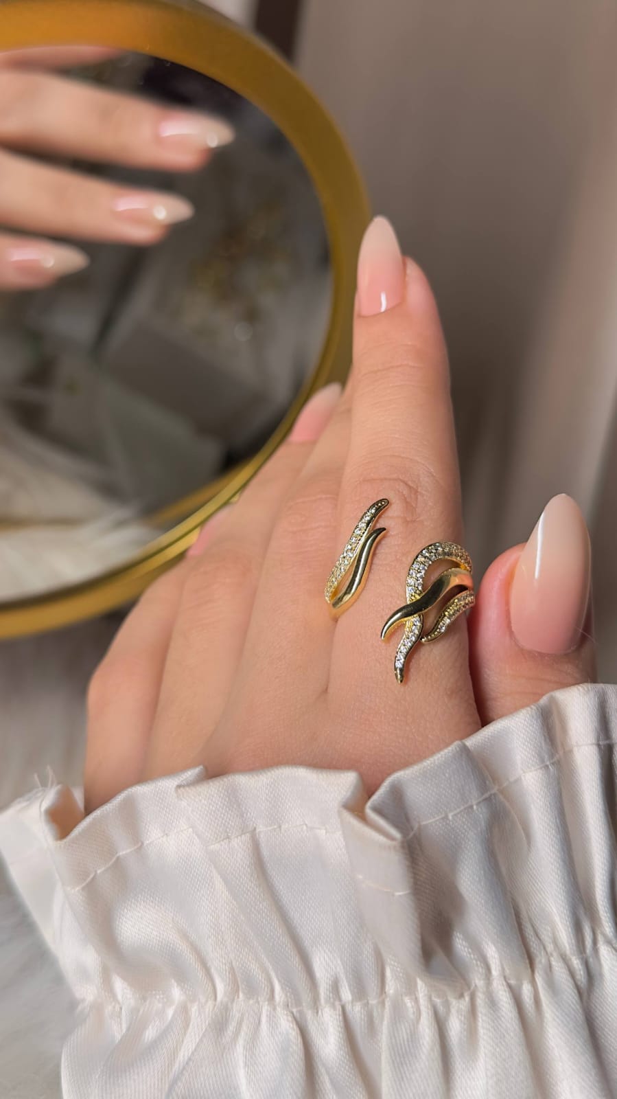 خاتم جولد بليتد شيك اوى 🥰🥰 فرى سايز 🥰🥰