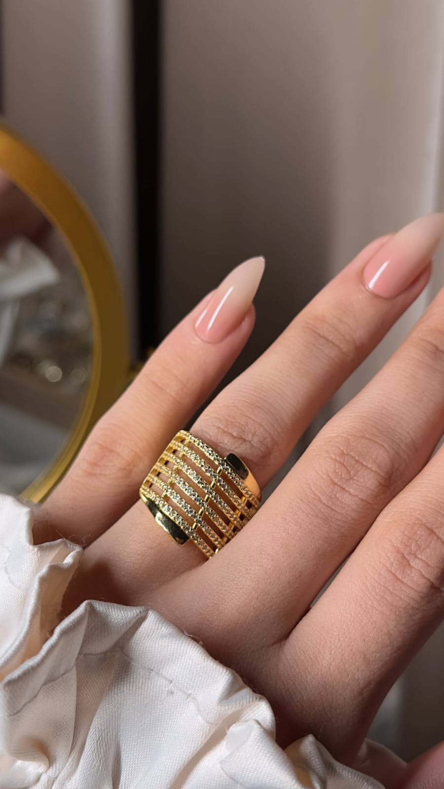 خاتم جولد بليتد شيك اوى 🥰🥰 فرى سايز 🥰🥰