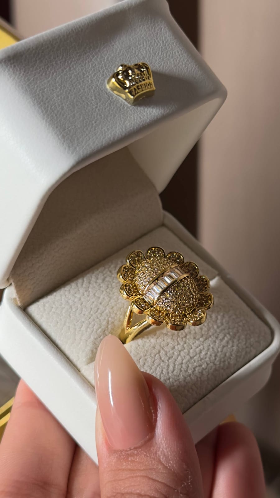 خاتم جولد بليتد شيك اوى 🥰🥰 فرى سايز 🥰🥰